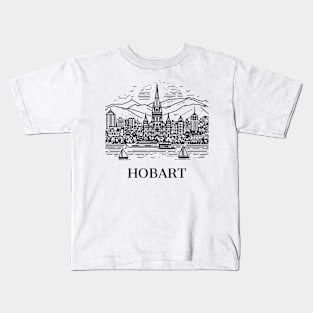 hobart line art illustration Kids T-Shirt